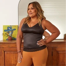 Ruby Ribbon 3055 Level 4 Support Black Pinup Lace Shaping Camisole Tank 44 NEW