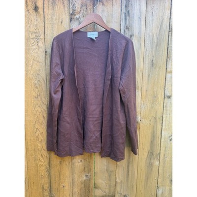 Chadwicks Brown 2 Piece Sweater Set Cardigan and Square Neck Knit Top Medium
