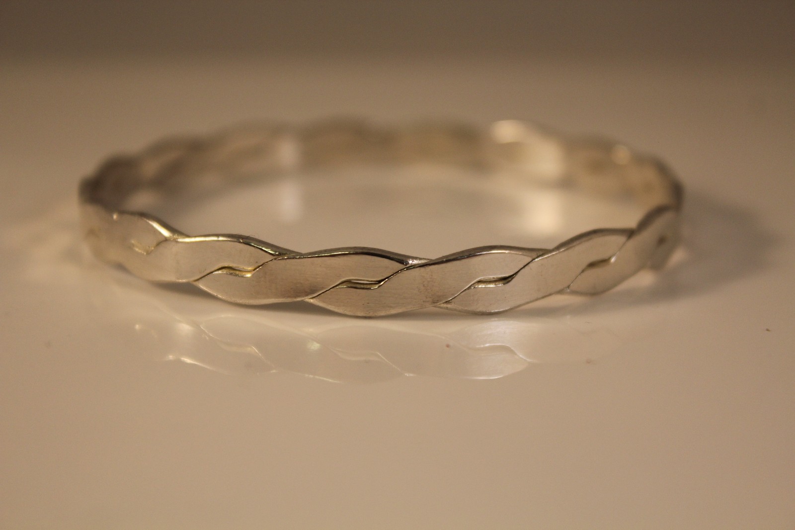 Twisted Rope Flat Design Solid Sterling Silver ba… - image 3
