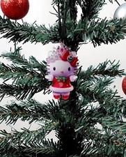 Hello Kitty Christmas Tree Ornament Holiday Tree Decor Santa Costume Ribbon 2D