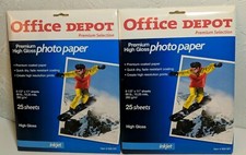 Office Depot High Gloss Premium Photo Paper 8.5" X 11" 2 packs 49 Total Sheets