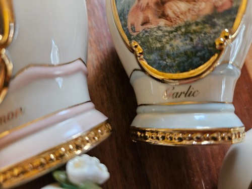 touch of heaven collection porcelain spice jars with holder - Picture 12 of 17