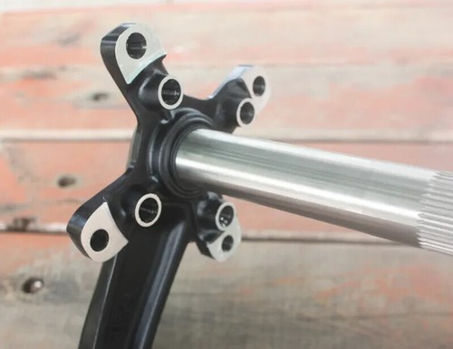 Juego de bielas de bicicleta 104BCD MTB bicicleta manivela plato bicicleta 170 mm 175 mm negro redondo Reino Unido - Imagen 11 de 25