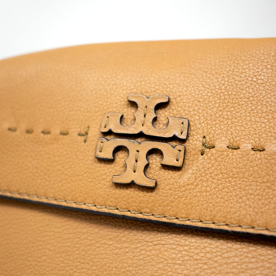 Tory Burch McGraw Foldover Genuine Leather Crossbody Shoulder Purse Bag