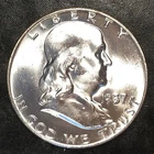 1957-D Franklin Half Superb Brilliant Uncirculated - High Quality Scans #E768