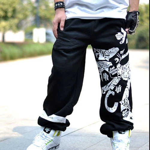 Herren Trendy Baggy SPORTS Hose Hip Hop Freizeit Lockere Straßen Jogginghose -- - Bild 7 von 14