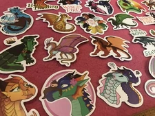 LOT OF 10 pcs DRAGON Cartoon Stickers mythical wolf wings of fire graphics