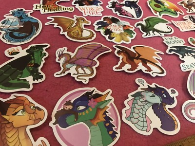 LOT OF 10 pcs DRAGON Cartoon Stickers mythical wolf wings of fire graphics