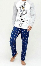 New Mens Womens Disney Frozen OlafAdults Long Sleeve Pyjama Set