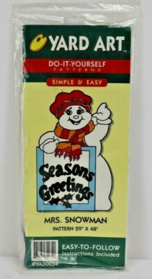 Vintage Yard Art Do It Yourself Mrs. Snowman 29 x 48 Simple Easy NEW Sealed 1998
