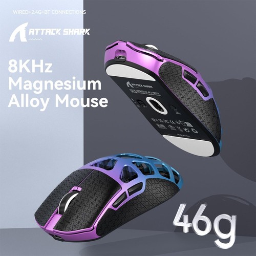 ATTACK SHARK R3 46g Magnesium Alloy Mouse, PixArt PAW3395 BT/2.4G/Wired,26000DPI - Picture 49 of 64