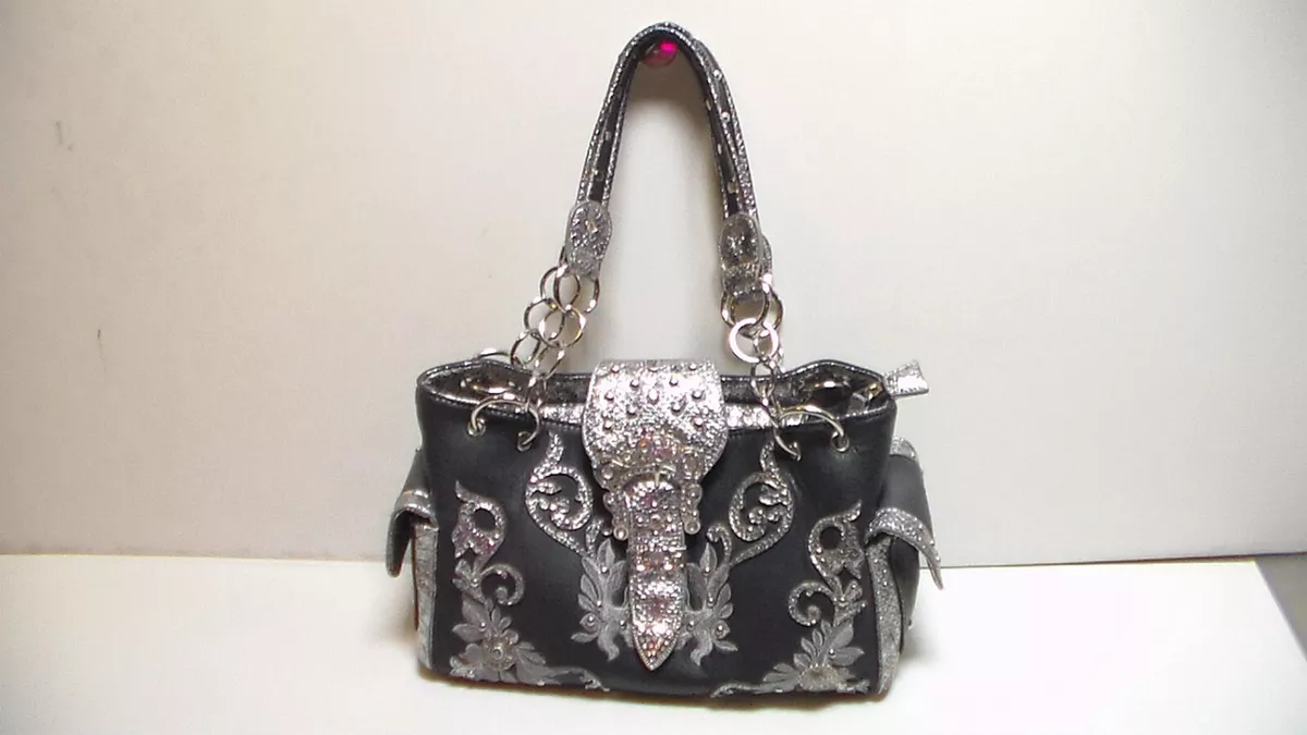 Rare~ Western Rhinestone CROSS Pocket Tote Snakeskin Purse Bag Wallet |  Snakeskin purse, Bags, Purses