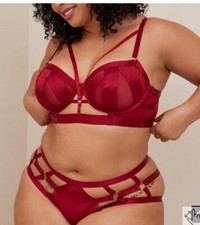 Torrid Size 2 Red Overt Strappy Mesh Underwire Bra With Mesh Cups NWT