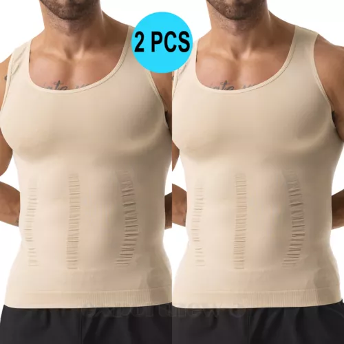 Herren Body Shaper Schlankmacher Shirt Kompression Weste Slim Shapewear Tank Top Girgle - Bild 21 von 46