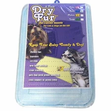 DryFur Pet Carrier Insert Pads Size Small 19.5" x 12.5" Blue - 2 Pack
