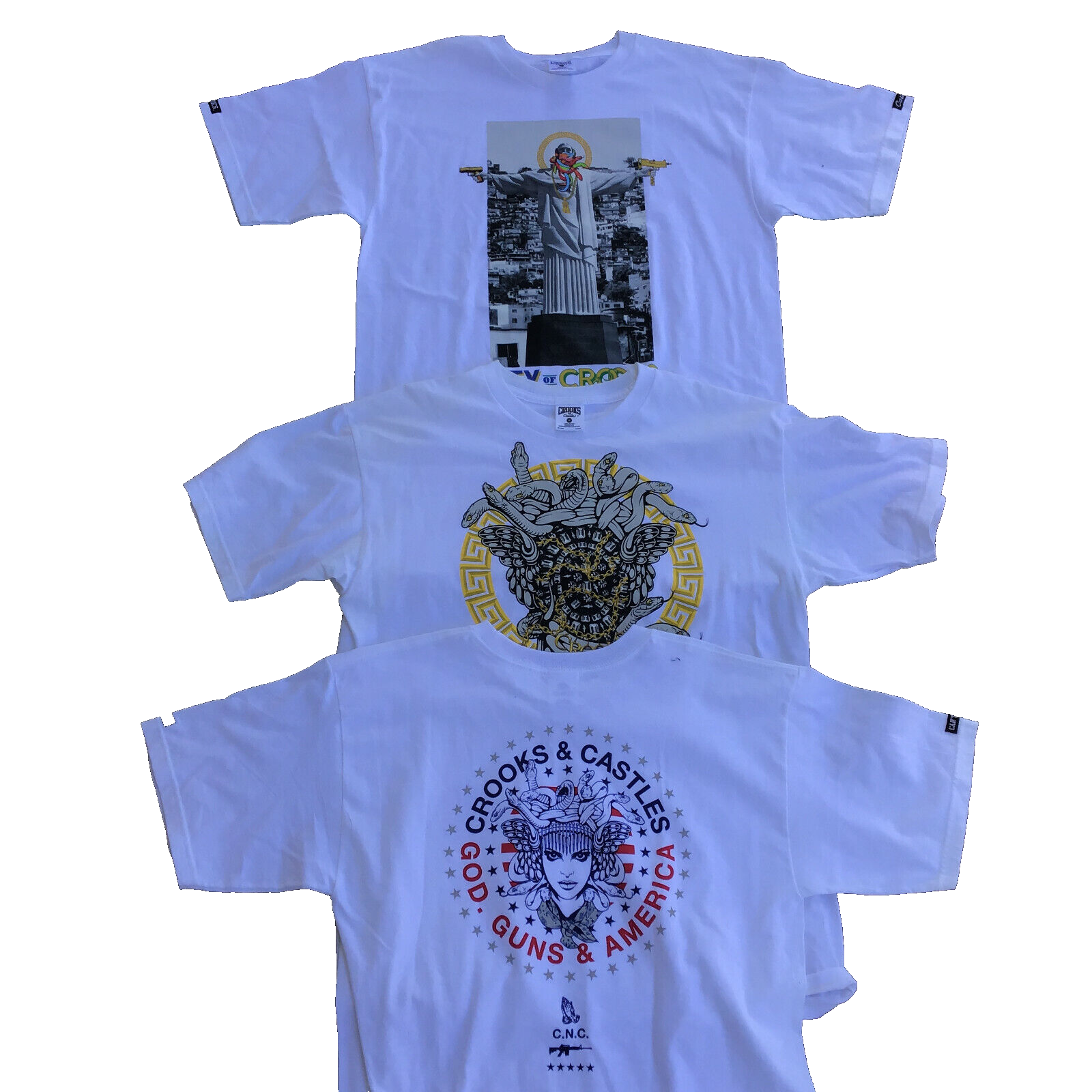 Lot of 3 Crooks & Castles Men's Graphic T-Shirt Size Medium Cotton