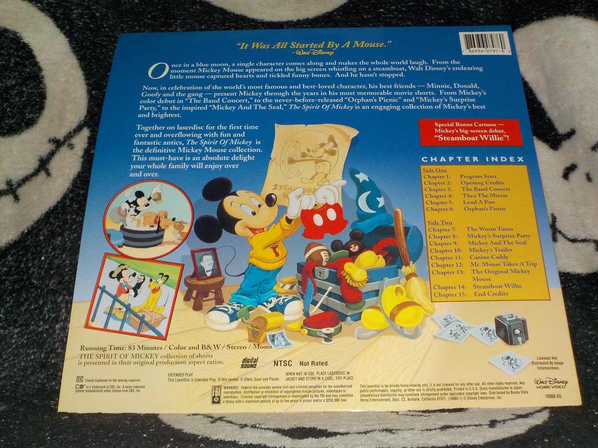 The Spirit of Mickey Mouse Laserdisc LD Disney Goofy Donald Duck