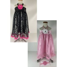 Girls Dress Sz 5 - 6 - 5/6 Large Tutu Pink  Zebra Dress Up Party 5 Pc Set New