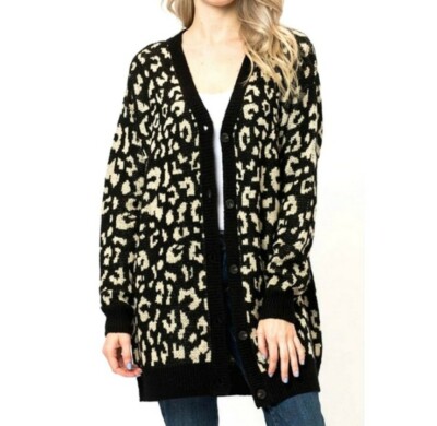 Love Tree Leopard Print Button Front 