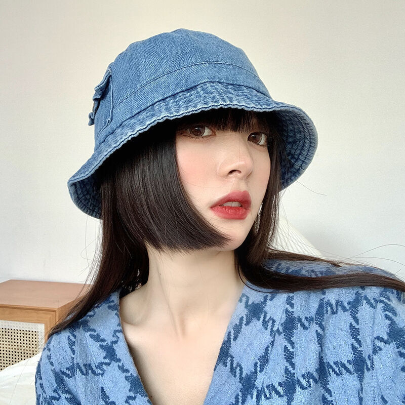 Blue Corduroy Bucket Hat For Women
