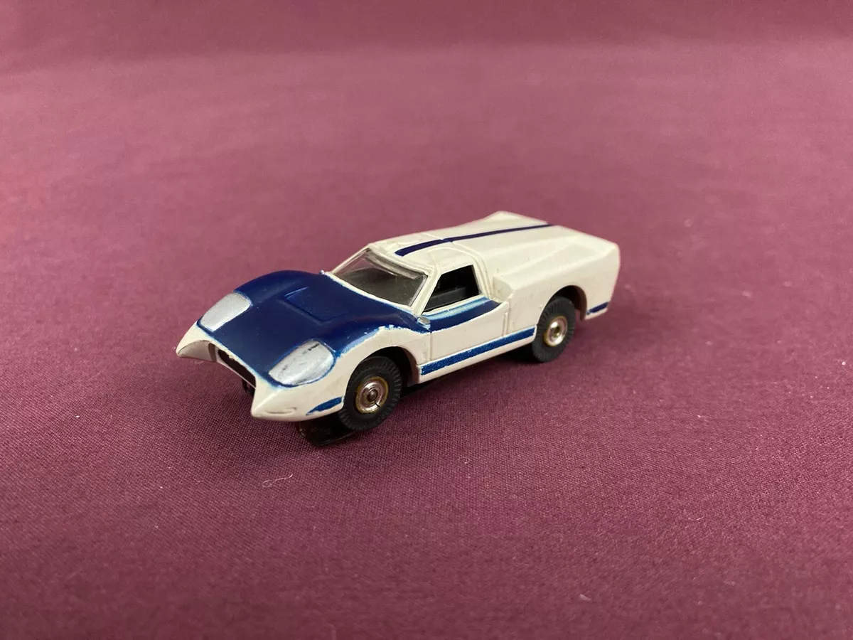 Vintage Aurora T Jet HO Scale Ford J Car Slot Car White Blue