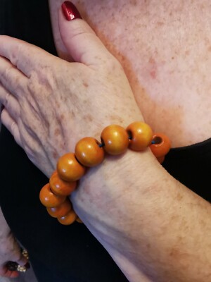7,5 Zoll Holz Damen Perlen Armbänder Herren Jungen Perlen Surfer Halterung Strand Armband