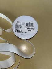 OFFRAY RIBBON  7/8” x 15’ & 8.5” White, & 2 Off White 5’ & 42” Ribbed (Lot Of 3)