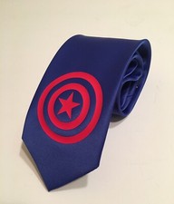 Captain Necktie, New , Superhero , Royal Blue tie, America