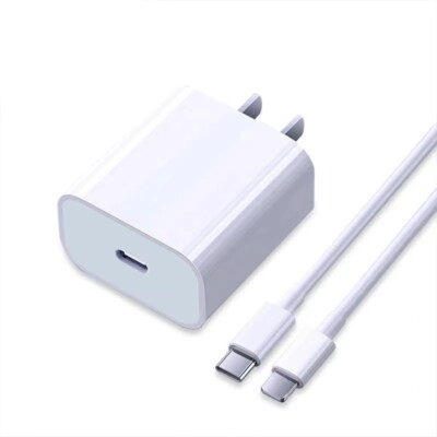 20W USB-C Power Adapter PD Fast Charge Cable For iPhone 14/13/12 Pro Max/XR/iPad