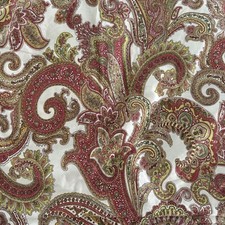Ralph Lauren Paisley Standard Pillow Sham  Reds, Greens, White 100 Cotton