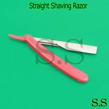 straight shaving razor stainless steel plastic handle