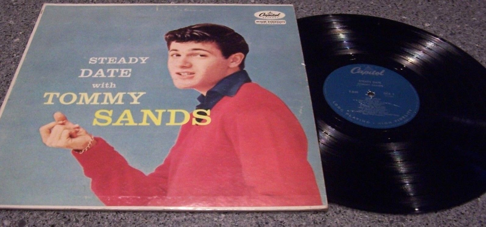 Tommy Sands "Steady Date" TURQUOISE CAPITOL RECORD MONO DEBUT LP T-848 