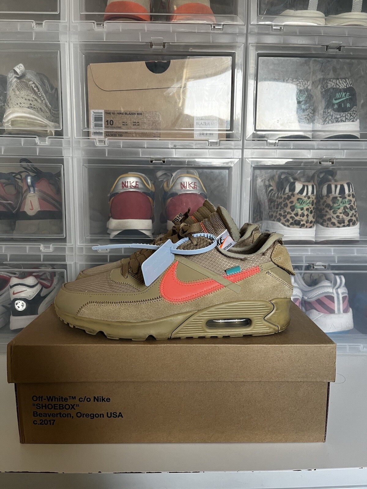 OFF WHITE X NIKE Nike x Off White Air Max 90 Desert Ore uk8.5