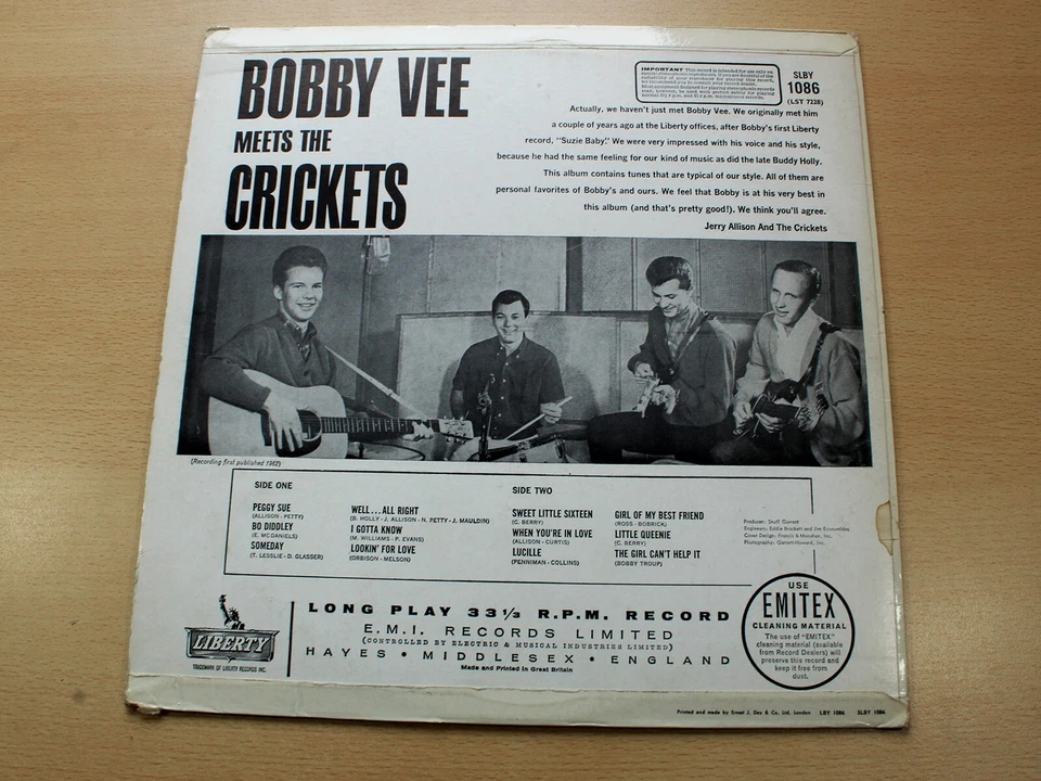 Bobby Vee And The Crickets/Meets/1962 Liberty Stereo LP - Image 2 of 4