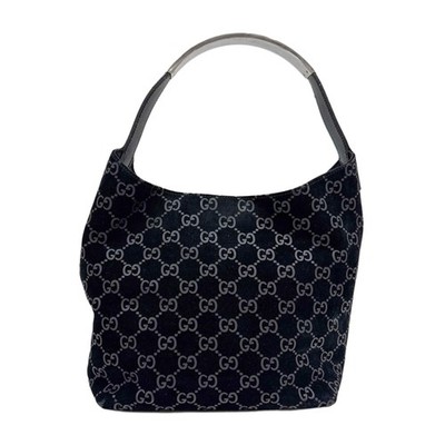 GUCCI Black GG Suede Shoulder Bag | eBay