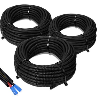 Sasylvia 1/4'', 1/2'', 3/8'' x 25 Ft Split Wire X 25 ft, Black 