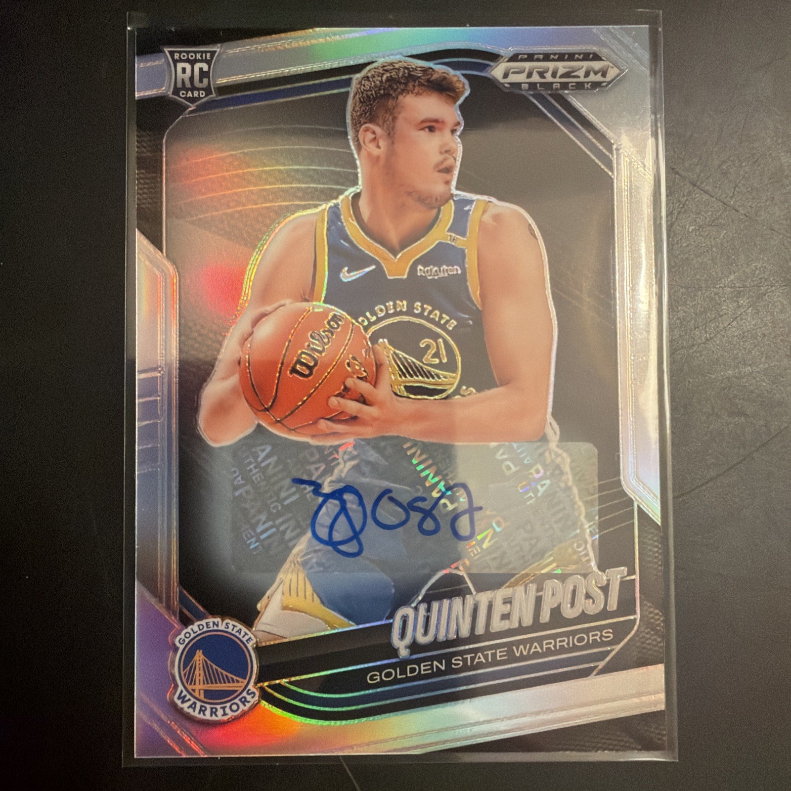 2024-25 Panini Prizm Black Quinten Post Rookie Silver Auto SP #195 WARRIORS