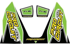 Pro Circuit Ti-6 Exhaust Muffler Green/Black Decal Sticker Kit (DC22TI6-GRN)