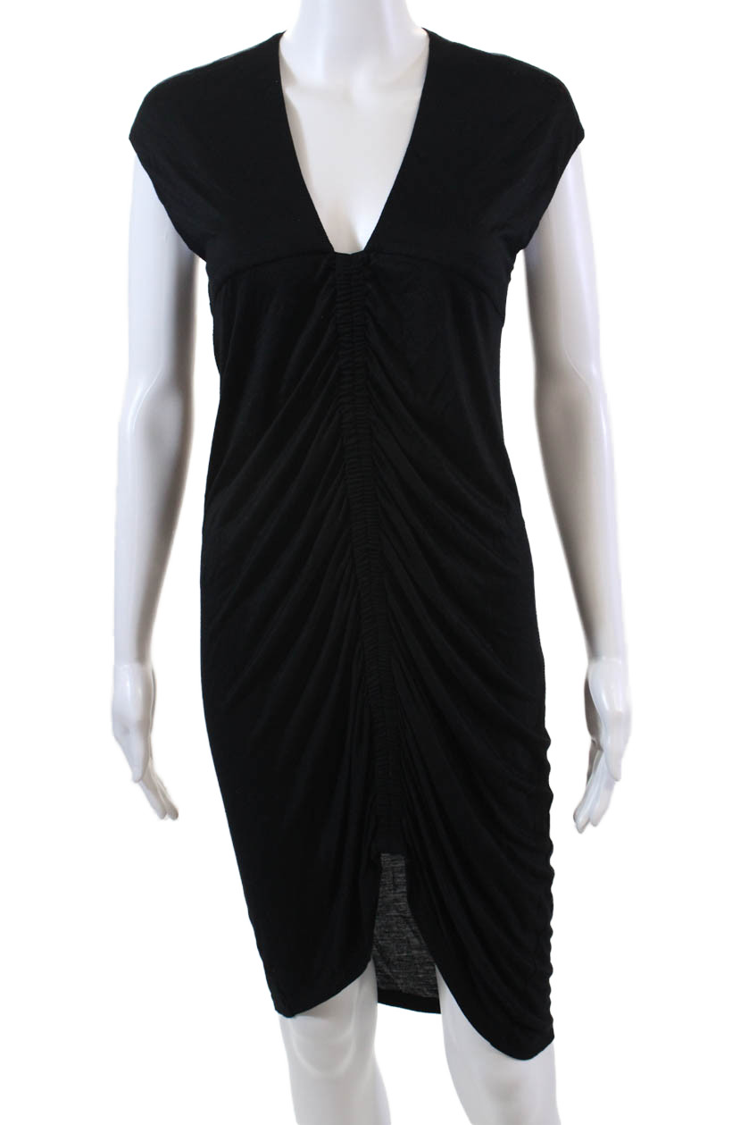 Thakoon Womens Basic Stretch Rouched Front V-Neck… - image 1