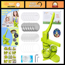 DIY Button Maker Machine Kit - Installation-Free Badge Press with Free Parts C