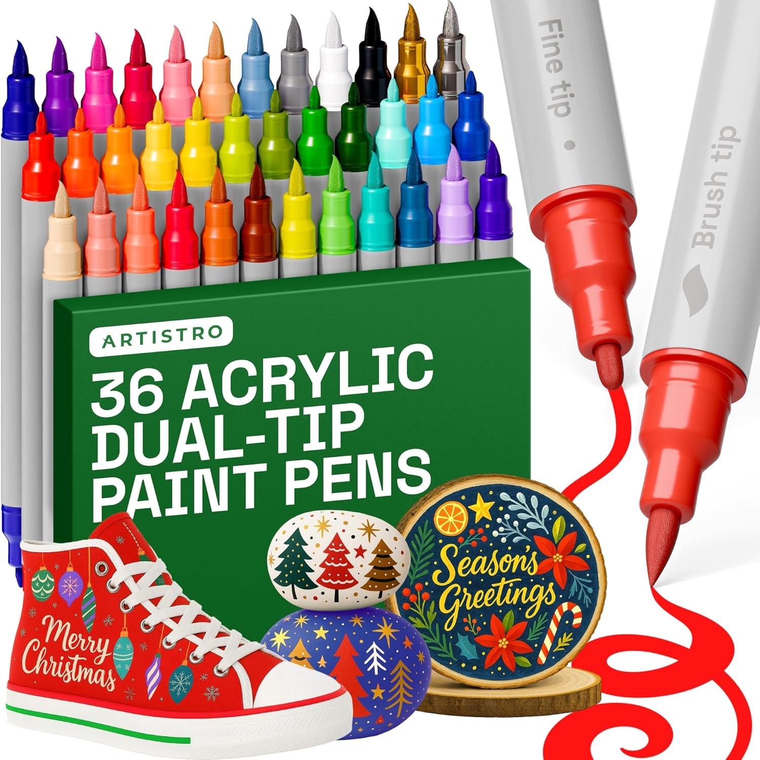 - Paint Pens Dual Tip Brush + Fine Ideal For C