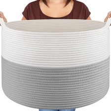 Extra-Large Cotton Rope Blanket Basket