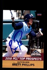 Signed Baseball Card Auto Brett Phillips 2018 Pacific Coast League Top Prospects