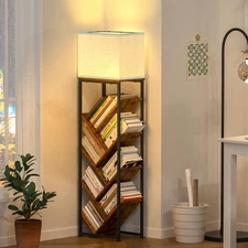 Tree Bookshelf with Light - 8 Tier Floor Standing Tree Bookshelf for Hardcove...