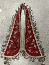 Antique Order of Odd Fellows Embroidered Masonic Regalia Sash Stoles Single 1928