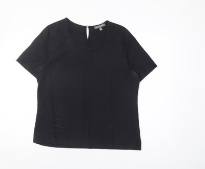 Laura Ashley schwarze Damenbluse UK-Größe 14 Polyestermischung