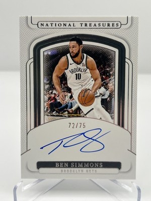 2024-25 PANINI NATIONAL TREASURES BEN SIMMONS 72/75 AUTO NO
