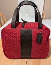 Gorgeous Red Vintage Coach Train Travel Satch...