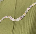 Vintage Art Deco Crochet Seed Bead Color Flapper Lg Pastel Necklace Pastel Rose — photo 5