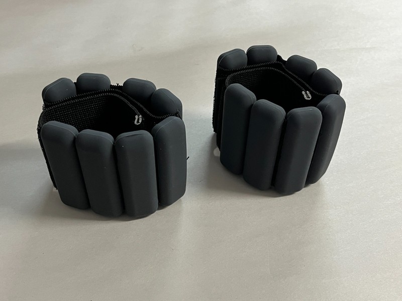 Bala Bangles Adjustable Wrist Ankle Weights Charcoal Black Pair 1 lb Set Workout